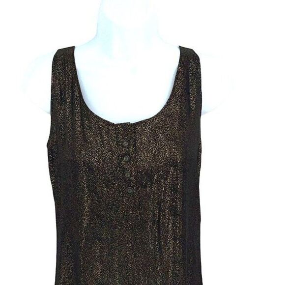 Dallin Chase Womens Shimmering Sleeveless Pleated Mini Dress Gold Size 8 - Picture 2 of 9